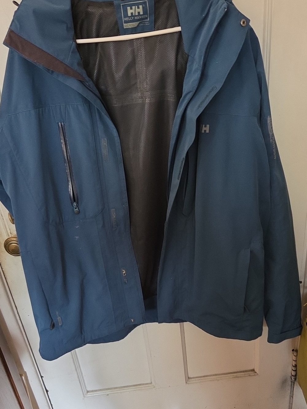 Helly Hansen Men’s Steel Blue Raincoat with Hood XXL 7 Pockets
